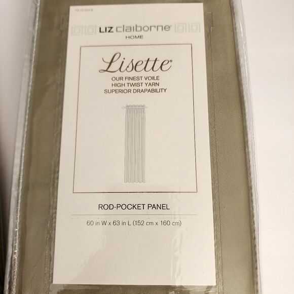 Liz Claiborne Lisette Voile Rod Pocket Panel 60" X 63" Set of 2 - Picture 2 of 8